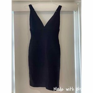 HERVE LEGER BLACK BANDAGE DRESS SIZE SMALL